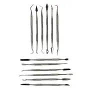 Dual Sided 12pc Wax Clay Carving Pick Spatula Tool Set with Case Arts and Crafts