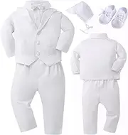 [Booulfi] Baby Boy's 5-Piece Set Christening Outfits