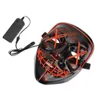 (red)Halloween Scary LED Light Up Glow Mask Costume For Party Prop Show DY