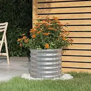 Raised Garden Bed, Elevated Planter Box Plant Container Powder-Coated Steel 40x40x36 cm Silver