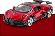 Scale Finished Model Car 1:24 Alloy Model Car for Bugatti DIVO Diecast Supercar Simulation Metal Vehicle Gift Miniature Replica Car(Red)