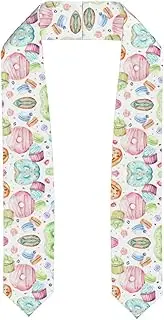 [SKKNT] Cupcakes Donuts Muffins Sugar Print Graduation Shawl Stole For Academic Commencements Honor Sash Congratulations Gift