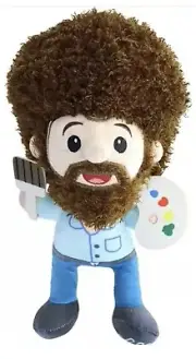 Bob Ross Licensed Character Plush Figure Doll Happy Little Painting Gift Fan 6.5