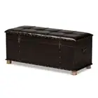 Baxton Studio Janna Rustic Dark Brown and Brown Finished Wood Storage Ottoman