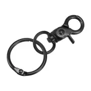 44mm Swivel Clasps Lanyard Snap Hook with Binder Ring for DIY Black
