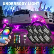LED Rock Light RGB Colors IP68 Underglow Glow Offroad Lamp Bluetooth APP Remote