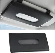 Car Tissue Holder, Car Visor Tissue Holder, Car Napkin Holder, PU Leather Car Holder for Car Visor and Backseat Accessories Paper Towel Tissue Box, Black