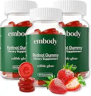 Multivitamin Retinol Gummy - 180 Count, Strawberry Flavor - Vitamin A Supplement for Anti-Aging, Acne, and Clear Skin - Glowing and Youthful Hair, Skin and Nails - Biotin, Vitamin C