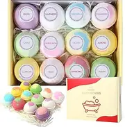 Fafamara Bath Bombs, Gift Set Rich in Essential Oils Natural Handmade Bath&Spa Fizzles Marvelous Salts to Moisturize Skin and Relieve Stress Romantic for Her/Him/Girlfriend/Wife (Pack of 12)