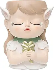 Planter Pot - Female Statue Decorative Head - Unique Indoor/Outdoor Cactus, Succulent Pot