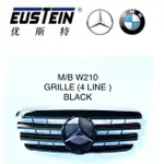 MERCEDES BENZ W210 E200 FACELIFT 新型號 4 線黑色格柵帶 LOGO LOCAL KL