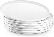 [Jassceram] 8.5 Inch Dinner Plates Set of 6, Porcelain Serving Dish for Salad, Pancakes, Round Dinnerware Dishes - Dishwasher, Microwave, Oven Safe, 21.5cm, White