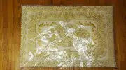 Set Of 8 Fancy Placemats Vinyl Ivory and Gold