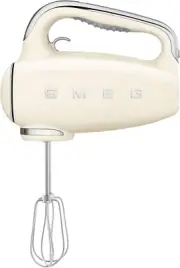 Cream 50'S Retro Style Electric Hand Mixer with Set of Beaters, Set of Dough Hoo