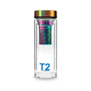 T2 Double Walled Glass Flask Rainbow