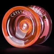 [MAGICYOYO] K2 Plus Crystal Responsive Yoyo for Kids, Dual Purpose Yo-yo for Beginner,Replacement Unresponsive Bearing for Intermediate Advanced, with 5 Yoyo Strings, Bag, Bearing Remover (Orange)