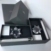 Rosenthal Studio-Line Pair 24% Lead Crystal Candle Holders "Diamond Star" Taper