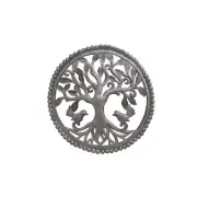 Handmade Haitian Metal Art, Two Love Birds on Tree of Life, Eco-Friendly Garden