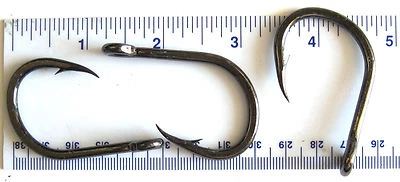 25 GT 8087 Cutting Point Black Nickel Live Bait Fish Fishing Hooks size 10/0