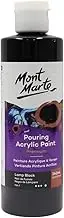 MONT MARTE Premium Pouring Acrylic Paint, 240ml (8.11oz), Lamp Black, Pre-Mixed Acrylic Paint, Suitable for a Variety of Surfaces Including Stretched Canvas, Wood, MDF and Air Drying Clay