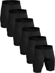 Compression Shorts Men Performance Sports Workout Medium, 6 Pack Black