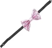 [CALLARON] Men Adjustable Sequin Bow Tie Pre Tied Glitter Design for Formal Events Weddings and Parties Durable Faux Leather Comfortable Wear Stylish Accessory
