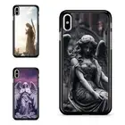 Anti fingerprint Love White angel statue For iPhone XS 11 12 13 14 15 16 Pro Max