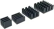 4pc Aluminum Heat Sink Cooling kit for Raspberry Pi 4B CPU RAM LAN USB (Black)