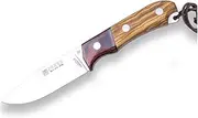 Bushcraft Joker Aguila CO105 Knife, Olive Wood Handle, holy Wood Ferrule, 10,5 cm Blade, Includes Brown Leather Sheath, Tool for Fishing, Hiking, Camping and Hiking