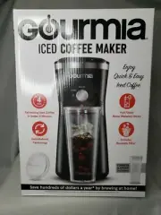 Gourmia Iced Coffee Maker with Brew-Strength Control Reusable Filter and Tumbler