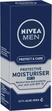 NIVEA MEN Protect and Care Moisturiser SPF15 (75Ml), Non Greasy Moisturiser