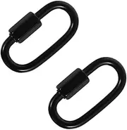 MUSISALY Carabiner Tarp Rope D- Lightweight Keychain Clip Gear Battery Operated Light Bulb Camping Lamp Kit Chain Connector Climbing Buckle Black Stainless Steel