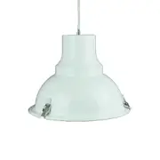 Aldous Industrial Classic Cord Drop Dome Pendant Light Lamp - White.