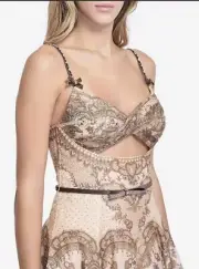 ZIMMERMANN-CRUSH TWIST FRONT MIDI DRESS,SIZE 0-AU8, BNWT,RRP $1950, ELEGANT!