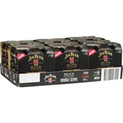 Jim Beam Black Bourbon Double Serve Mixed With Cola 375ml x24 Case