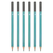 4B Drawing Pencils, 6PCS, Hexagonal , Black Refill, Green/Black Pole