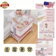 Breathable Mesh Baby Bassinet with 6 Heights - Comfortable Sleeper for Infants