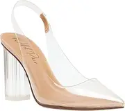 [Wild Pair] Womens Dharma Vinyl Slingback Evening Heels 5 Medium (B,M)