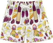 [RPLIFE] Boys' Swim Shorts & Trunks, Anti-Chafe Swim Trunks Boys 2 T, Playful Wine and Cheese