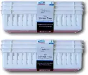 MAINSTAYS Slim Plastic Storage Trays Baskets in White- Set of 6