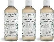 I Love Naturals Lime, Ginger & Cardamon Body Wash, Natural Oils Of Cardamon, Ginger & Sage, Formulated Using Essential Oils For Silky Smooth Skin, 100% Recycled Bottle & Vegan-Friendly - 3 x 19.91 fl oz