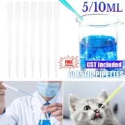 UP50PCS 5/10ML Plastic Clear Eye Oil Dropper Transparent Graduat PipetteS