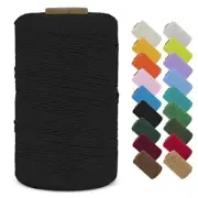 Macrame Cord 1mm x 426 Yard Natural Cotton String Twine 1mm x 426 yards Black