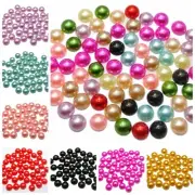 200 Half Pearl Bead 10mm Flat Back Gem Scrapbook Craft Pick Your Colour