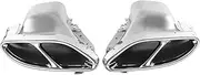 Chrome Silver Rear Muffler Exhaust Tip Tip TailPipe Compatible For Benz C63 W205 A107 C Class C200 C300 C260 C180 2015-2018