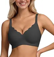 [DEANGELMON] Seamless Wireless Bra for Women with Support - No Underwire Full Coverage Push Up Comfort Bras - Back Fat Smoothing Bralette