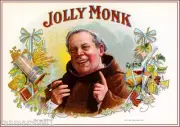 1900s Jolly Monk Padre Smoke Vintage Cigar Tobacco Box Crate Label Art Print