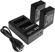 ELASO Replacement Battery 2-Pack and External USB Dual Battery Charger for Panasonic DMW-BLC12, DMW-BLC12E, DMW-BLC12PP, DMC-G85K, Lumix DC-FZ1000 II, DC-G90 Camera