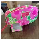 NEW Lilly Pulitzer For Estée Lauder Make Up Cosmetic Zip Pouch Case & Mirror NIP
