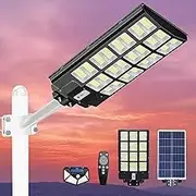 Xmart 4800W Solar Street Lights Outdoor, 268000LM Dusk to Dawn Solar Flood Lights, IP67 Waterproof with Motion Sensor&Remote, 1152 LEDs Wide-Angle Security Lighting for Parking Lot, Yards, and Streets